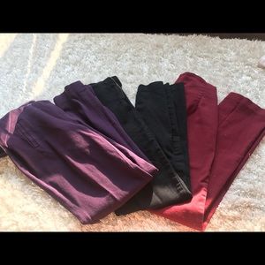 3 pair of casual work pants, H&M skinny leg bundle
